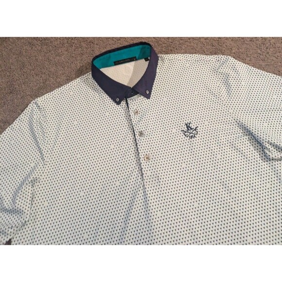 Greyson Geometric Triangle Pattern Knickerbocker Country Club Golf Polo Men's L - Picture 3 of 6